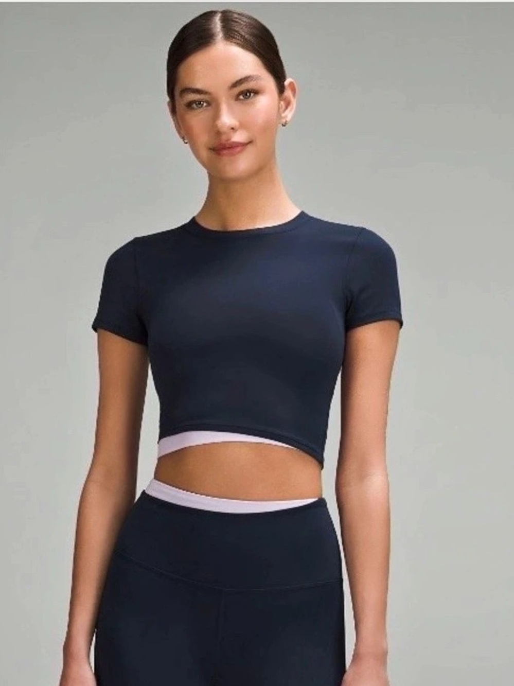 Lululemon Nulu Baby T-Shirt *Yoga Day Short Sleeve Top in Blue
